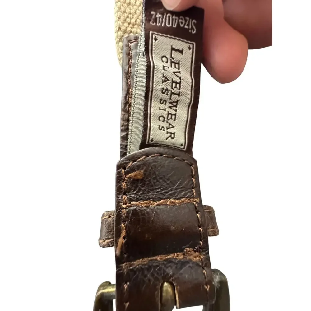 Levelwear Classics Needlepoint Belt Men's 40/42 Multicolor Preppy Leather